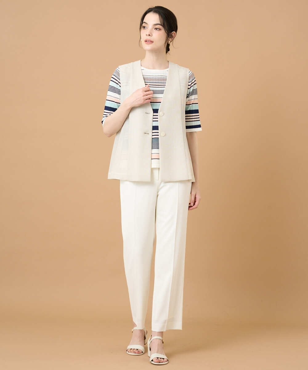 PRJGD60430 CHRISTIAN AUJARD(クリスチャン・オジャール) リネンライクカラミ ジレ アイボリー