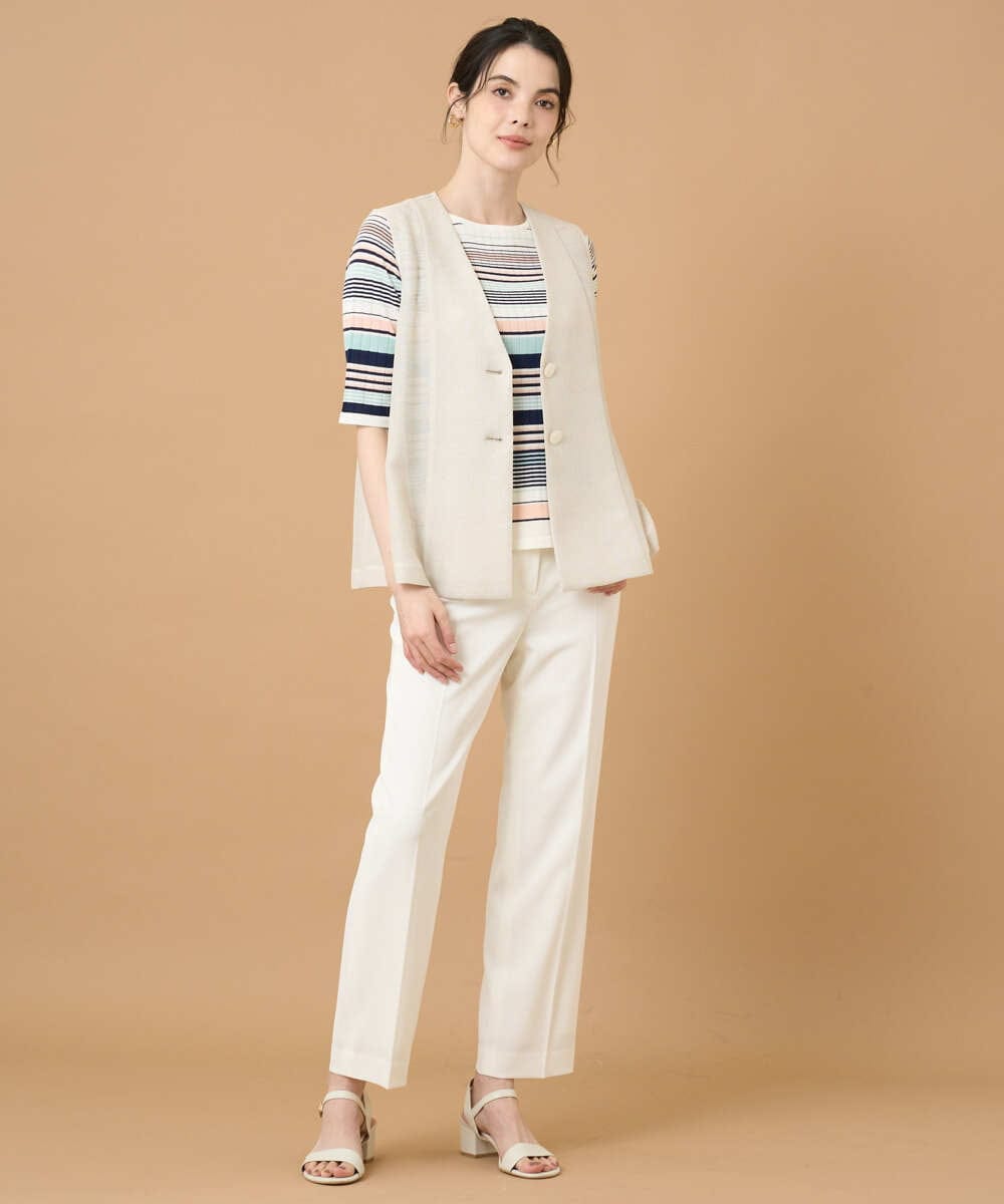 PRJGD60430 CHRISTIAN AUJARD(クリスチャン・オジャール) リネンライクカラミ ジレ アイボリー