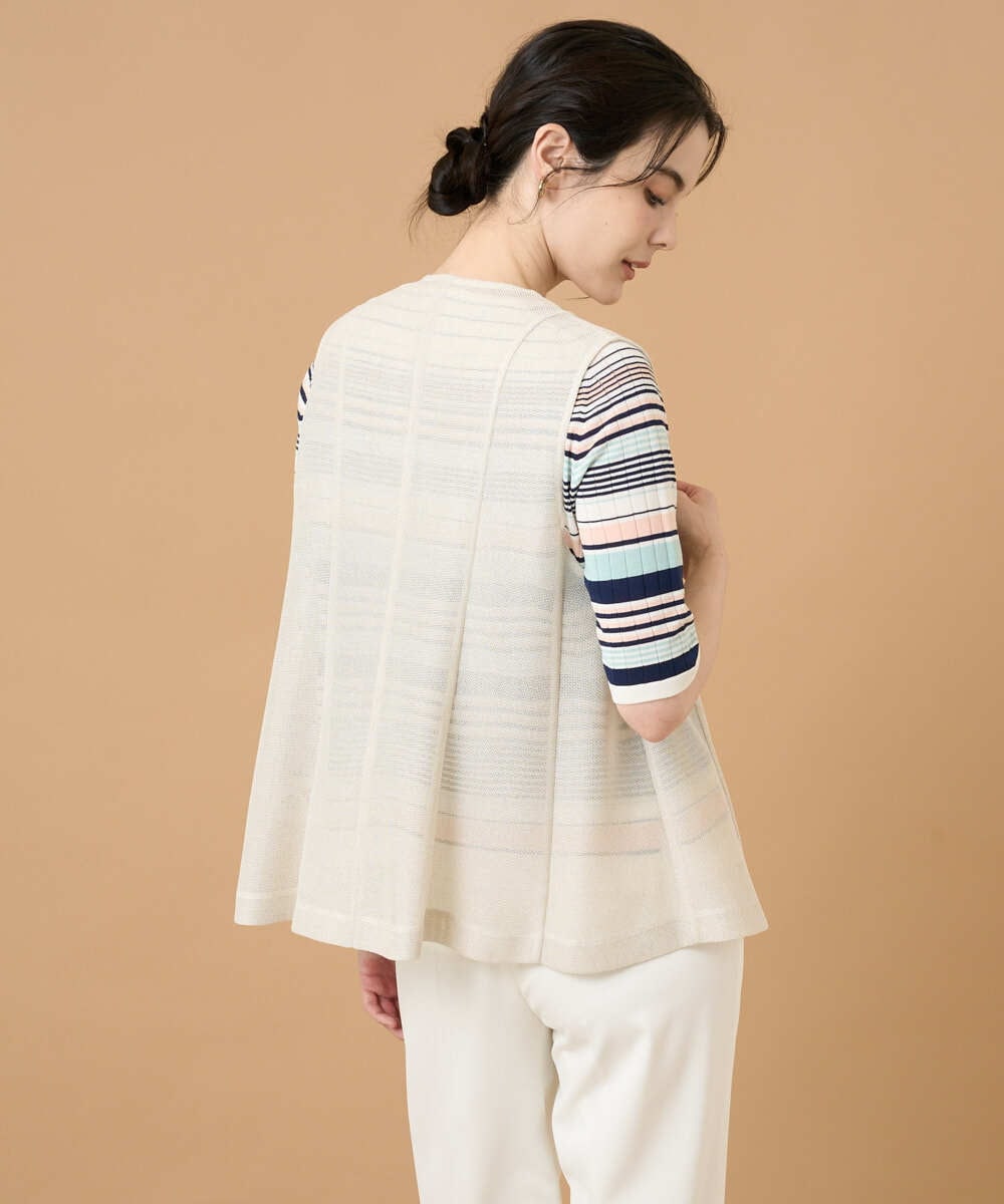 PRJGD60430 CHRISTIAN AUJARD(クリスチャン・オジャール) リネンライクカラミ ジレ アイボリー