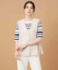 PRJGD60430 CHRISTIAN AUJARD(クリスチャン・オジャール) リネンライクカラミ ジレ アイボリー