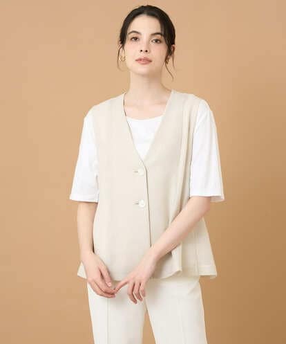 PRJGD60430 CHRISTIAN AUJARD リネンライクカラミ ジレ