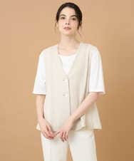 PRJGD60430 CHRISTIAN AUJARD(クリスチャン・オジャール) リネンライクカラミ ジレ アイボリー