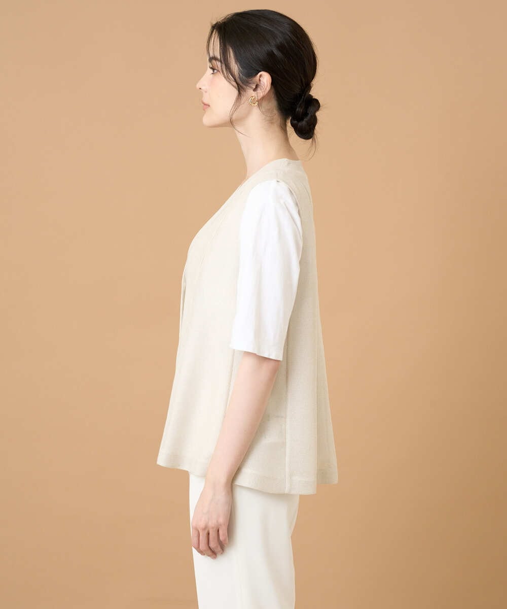 PRJGD60430 CHRISTIAN AUJARD(クリスチャン・オジャール) リネンライクカラミ ジレ アイボリー