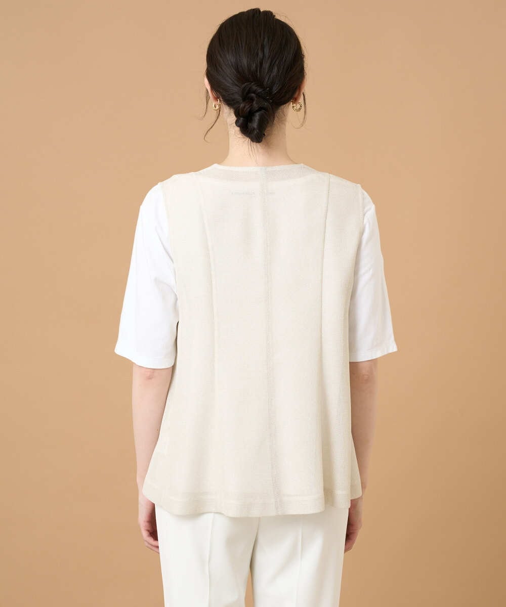 PRJGD60430 CHRISTIAN AUJARD(クリスチャン・オジャール) リネンライクカラミ ジレ アイボリー