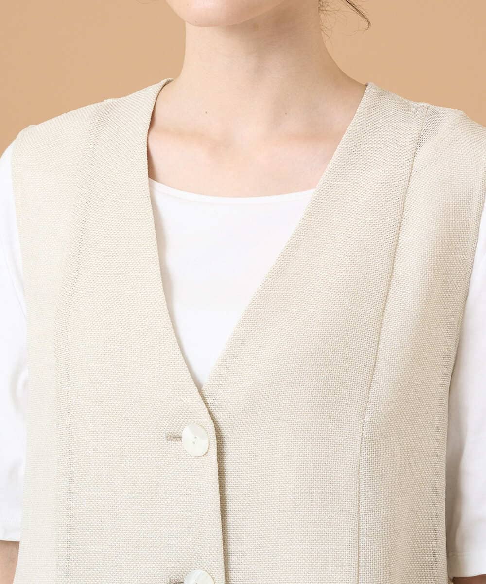 PRJGD60430 CHRISTIAN AUJARD(クリスチャン・オジャール) リネンライクカラミ ジレ アイボリー