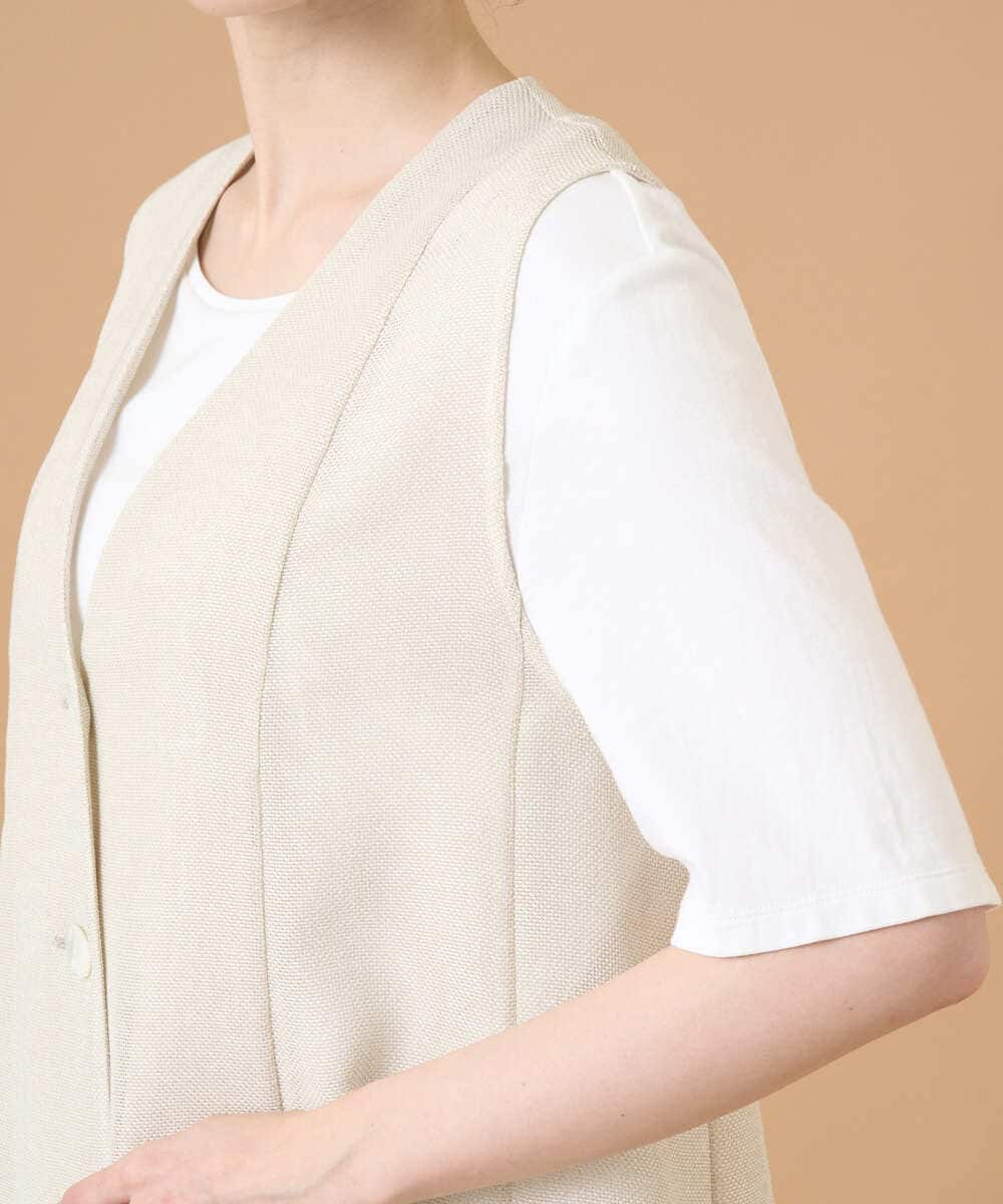 PRJGD60430 CHRISTIAN AUJARD(クリスチャン・オジャール) リネンライクカラミ ジレ アイボリー