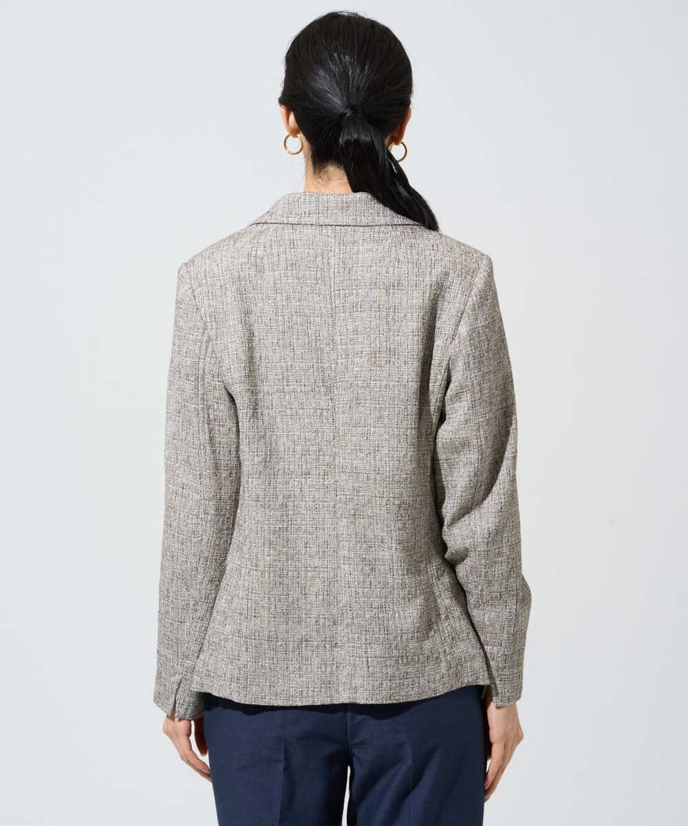 PRJGE01590 CHRISTIAN AUJARD(クリスチャン・オジャール) [セットアップ対応]ラスティックツイードジャケット ブラウン