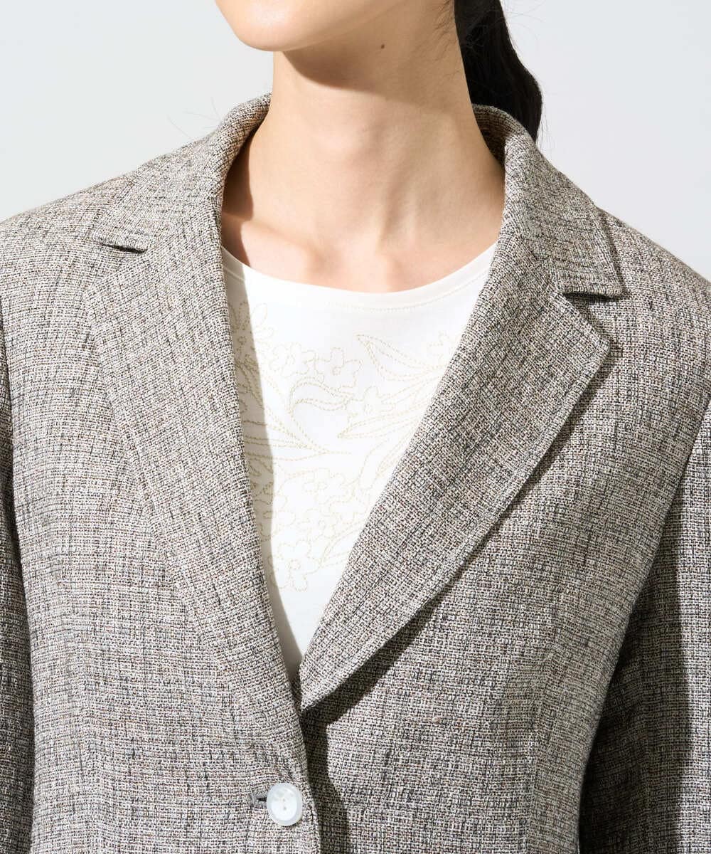 PRJGE01590 CHRISTIAN AUJARD(クリスチャン・オジャール) [セットアップ対応]ラスティックツイードジャケット ブラウン