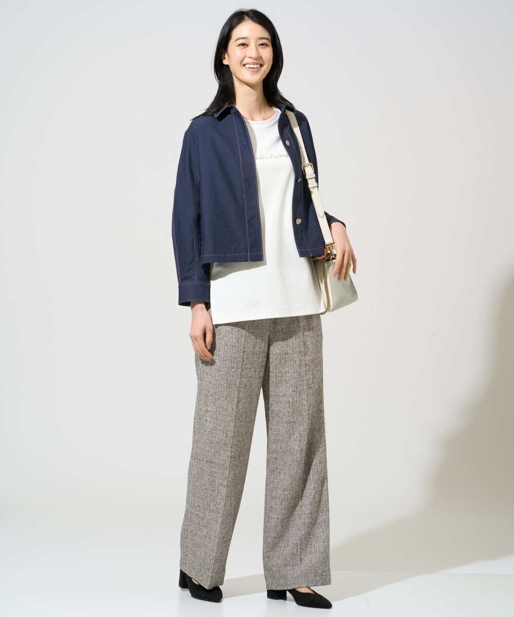 PRJGE07470 CHRISTIAN AUJARD(クリスチャン・オジャール) [セットアップ対応]ジャージーデニムジャケット ネイビー