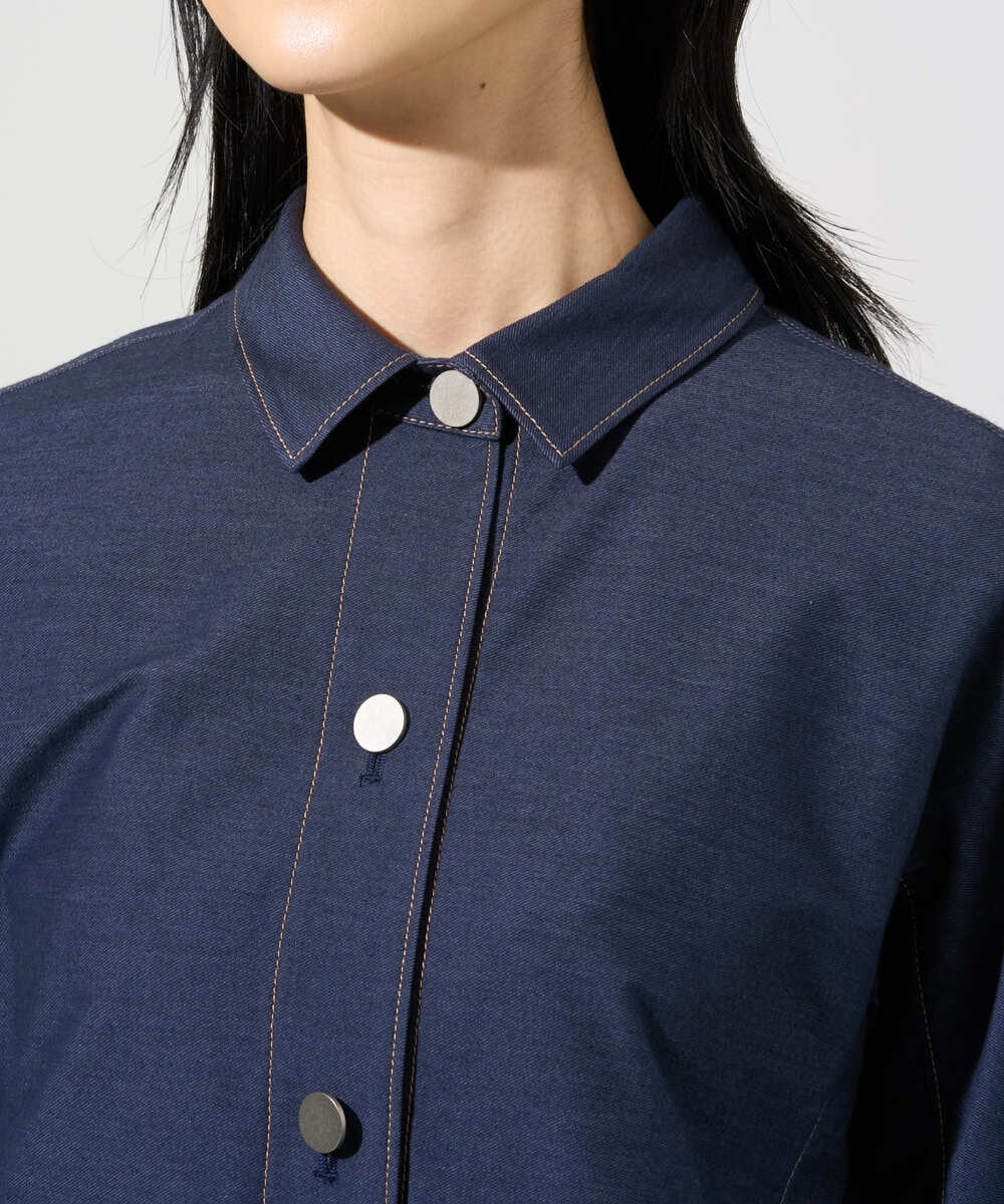 PRJGE07470 CHRISTIAN AUJARD(クリスチャン・オジャール) [セットアップ対応]ジャージーデニムジャケット ネイビー