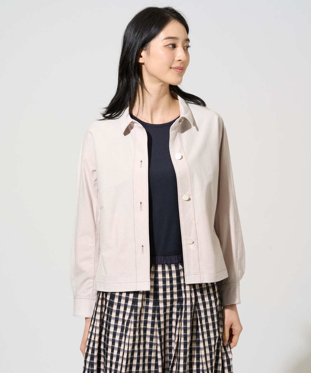 PRJGE07470 CHRISTIAN AUJARD(クリスチャン・オジャール) [セットアップ対応]ジャージーデニムジャケット ベージュ