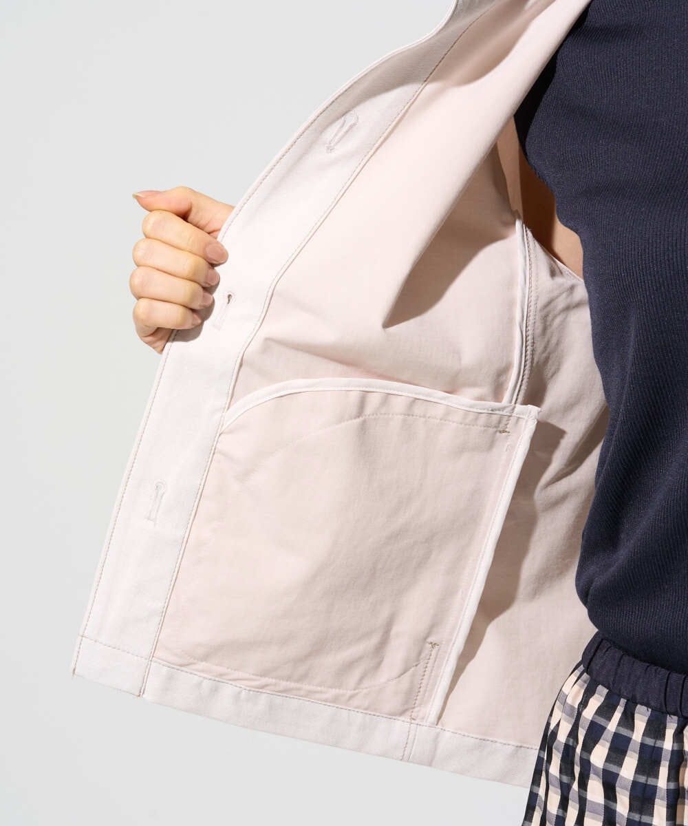 PRJGE07470 CHRISTIAN AUJARD(クリスチャン・オジャール) [セットアップ対応]ジャージーデニムジャケット ベージュ