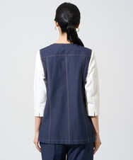 PRJGE08420 CHRISTIAN AUJARD(クリスチャン・オジャール) [セットアップ対応]ジャージーデニムジレ ネイビー