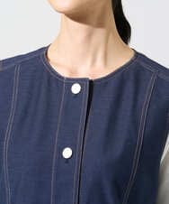 PRJGE08420 CHRISTIAN AUJARD(クリスチャン・オジャール) [セットアップ対応]ジャージーデニムジレ ネイビー