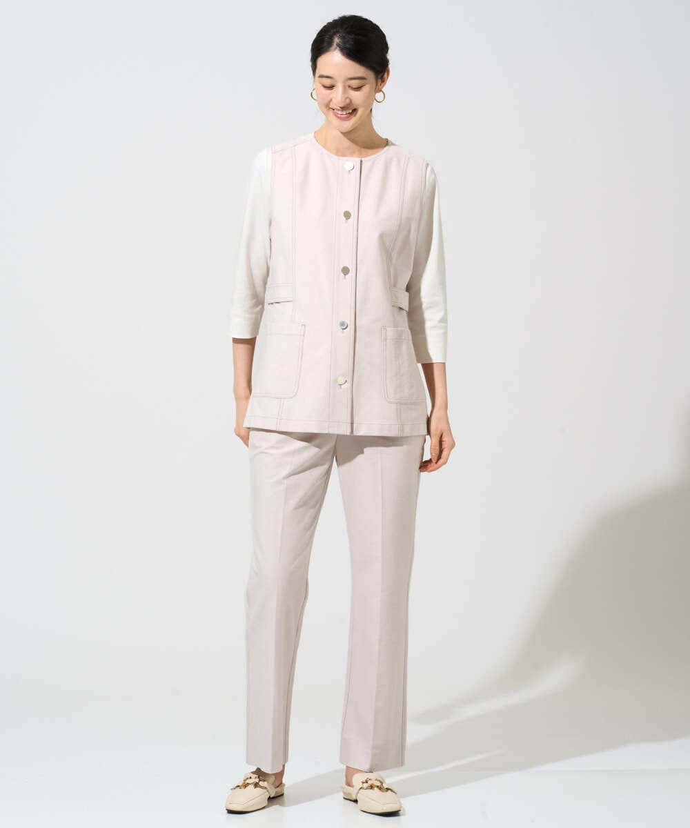 PRJGE08420 CHRISTIAN AUJARD(クリスチャン・オジャール) [セットアップ対応]ジャージーデニムジレ ベージュ