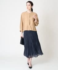 PRJGV30450 CHRISTIAN AUJARD(クリスチャン・オジャール) [冷房対策]バックポイントノーカラージャケット ベージュ