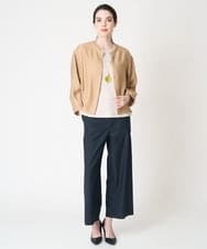 PRJGV30450 CHRISTIAN AUJARD(クリスチャン・オジャール) [冷房対策]バックポイントノーカラージャケット ベージュ