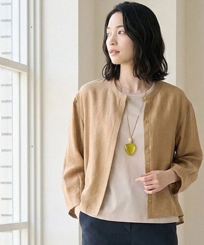 PRJGV30450 CHRISTIAN AUJARD [冷房対策]バックポイントノーカラージャケット