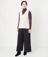 PRKAX42290 CHRISTIAN AUJARD(クリスチャン・オジャール) Vネックレイヤードカットソー アイボリー