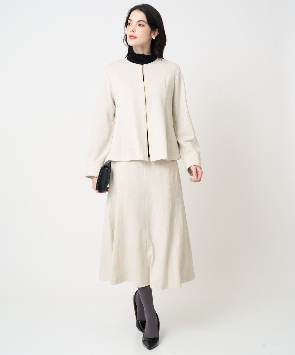 PRKCD09540 CHRISTIAN AUJARD(クリスチャン・オジャール) [セットアップ対応]ラメジャージー羽織り アイボリー