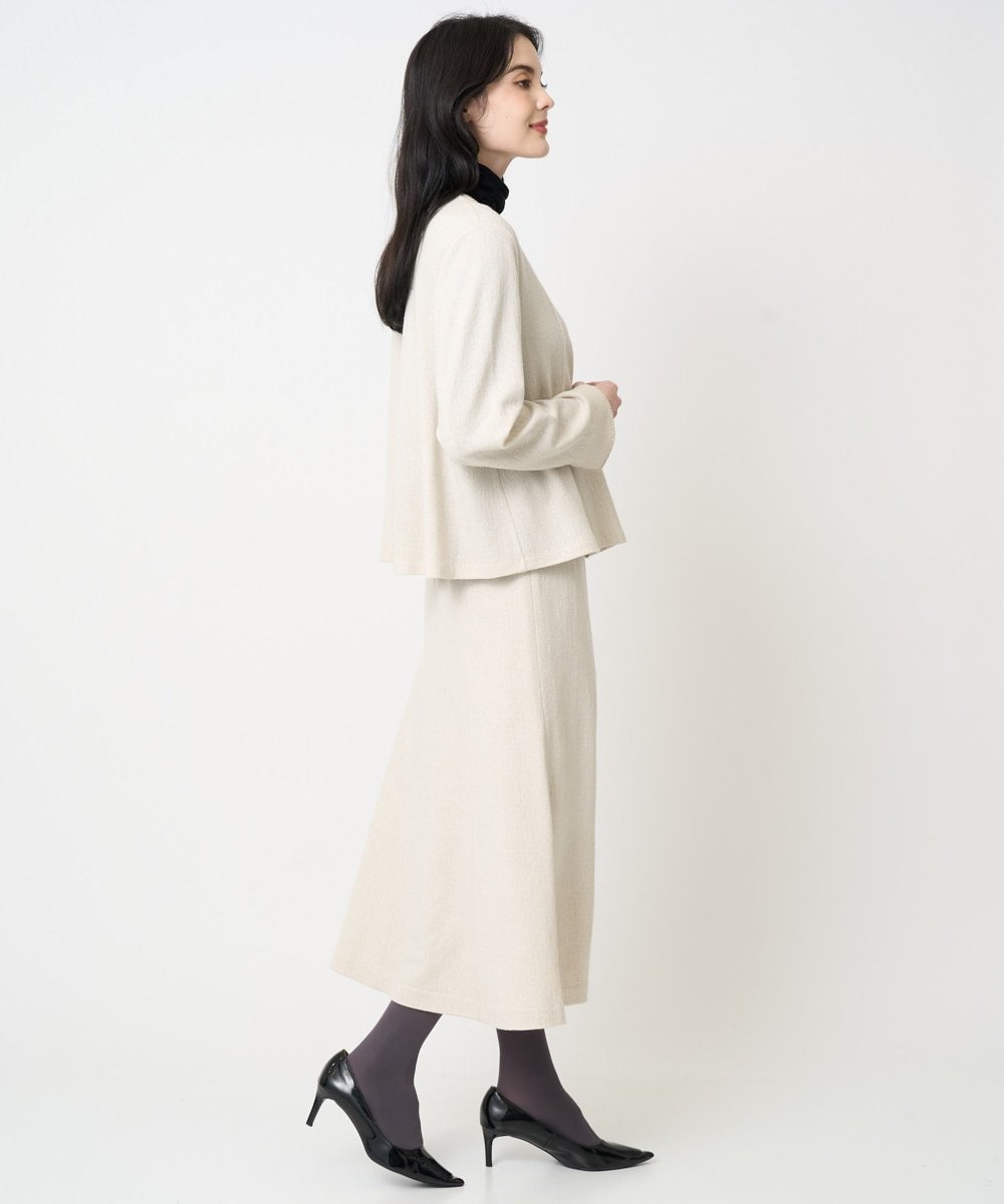 PRKCD09540 CHRISTIAN AUJARD(クリスチャン・オジャール) [セットアップ対応]ラメジャージー羽織り アイボリー