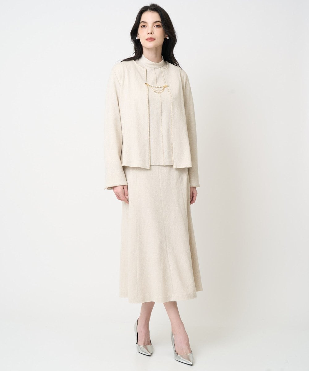 PRKCD09540 CHRISTIAN AUJARD(クリスチャン・オジャール) [セットアップ対応]ラメジャージー羽織り アイボリー