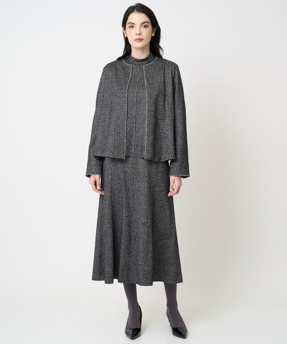 PRKCD09540 CHRISTIAN AUJARD(クリスチャン・オジャール) [セットアップ対応]ラメジャージー羽織り ブラック