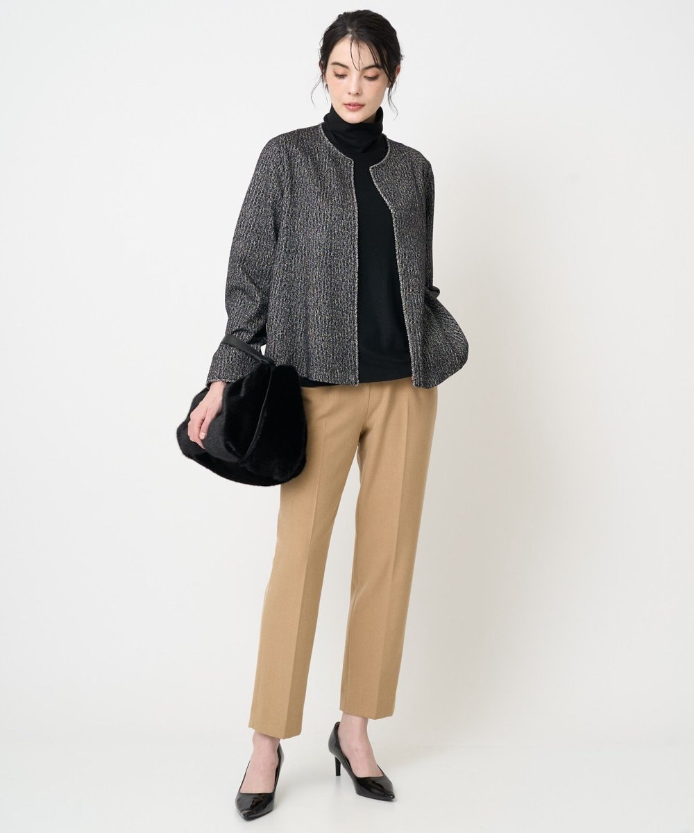 PRKCD09540 CHRISTIAN AUJARD(クリスチャン・オジャール) [セットアップ対応]ラメジャージー羽織り ブラック