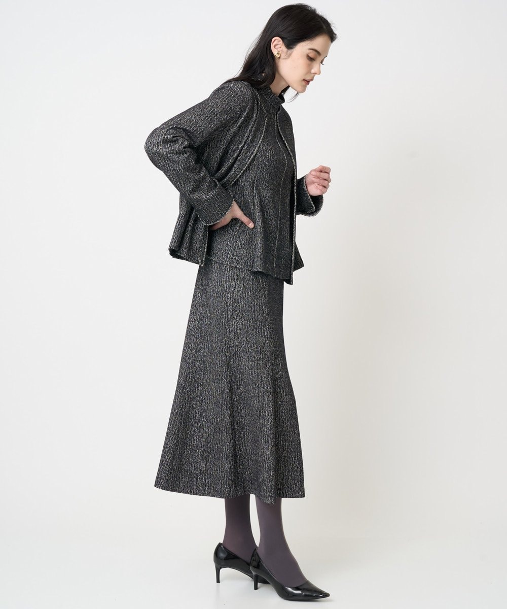 PRKCD09540 CHRISTIAN AUJARD(クリスチャン・オジャール) [セットアップ対応]ラメジャージー羽織り ブラック