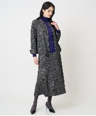 PRKCD09540 CHRISTIAN AUJARD(クリスチャン・オジャール) [セットアップ対応]ラメジャージー羽織り ブラック