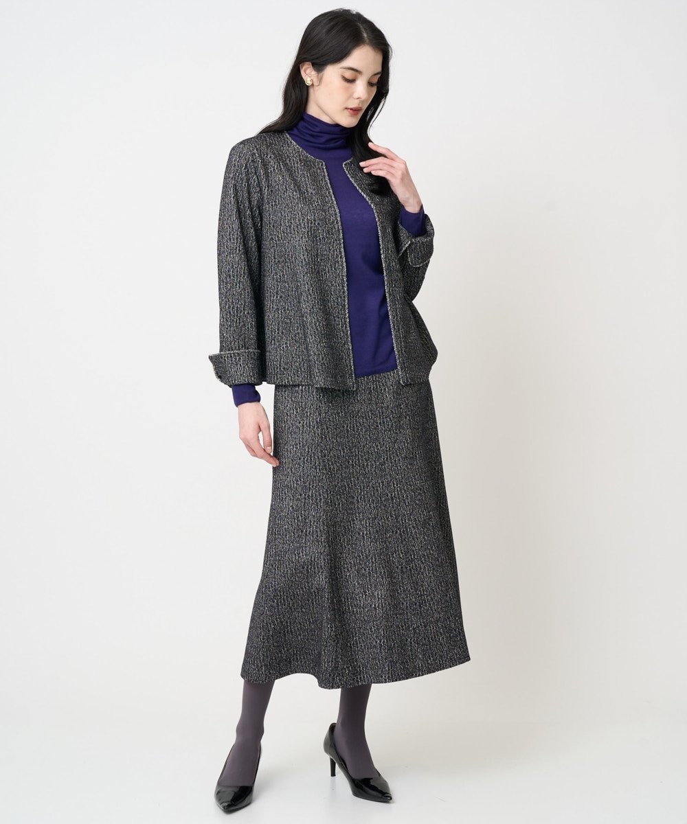 PRKCD09540 CHRISTIAN AUJARD(クリスチャン・オジャール) [セットアップ対応]ラメジャージー羽織り ブラック