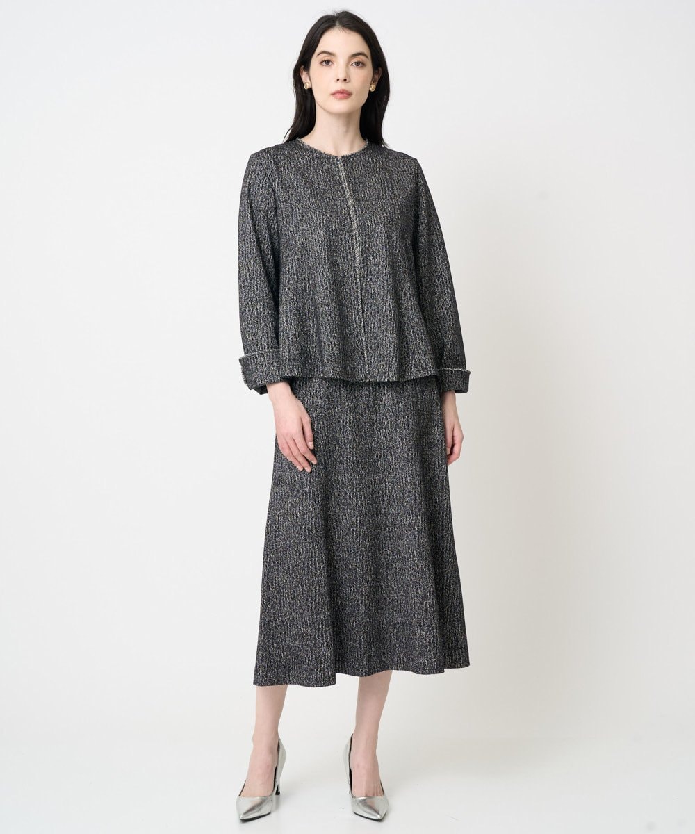 PRKCD09540 CHRISTIAN AUJARD(クリスチャン・オジャール) [セットアップ対応]ラメジャージー羽織り ブラック