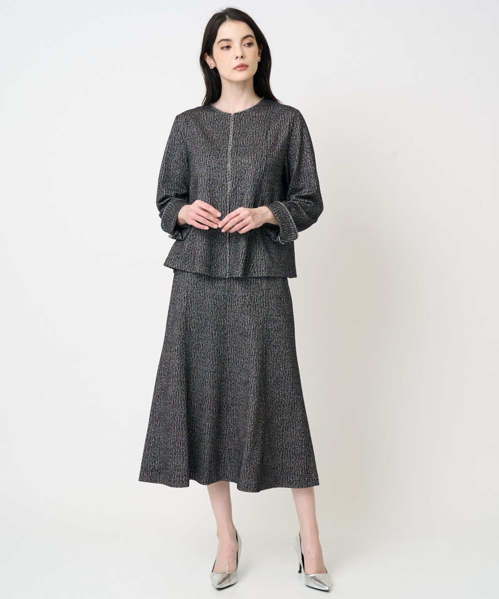 PRKCD09540 CHRISTIAN AUJARD(クリスチャン・オジャール) [セットアップ対応]ラメジャージー羽織り ブラック