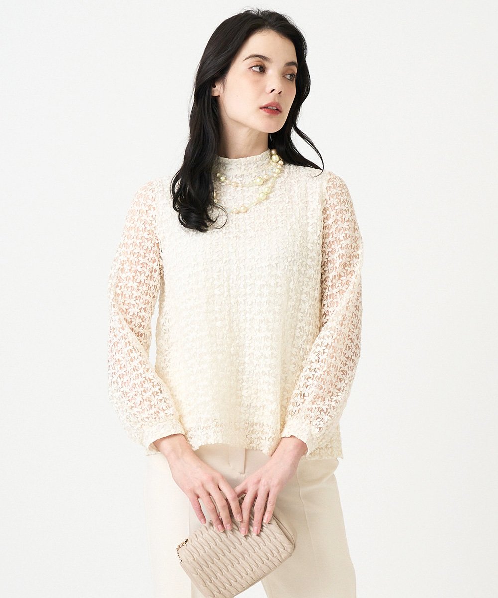 PRKEE05290 CHRISTIAN AUJARD(クリスチャン・オジャール) フラワーチュールレースカットソー アイボリー