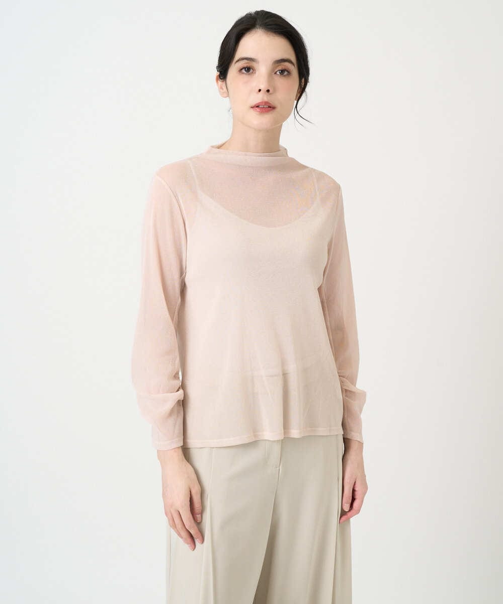 PRKEE17180 CHRISTIAN AUJARD(クリスチャン・オジャール) 長袖ラメチュールカットソー ピンク