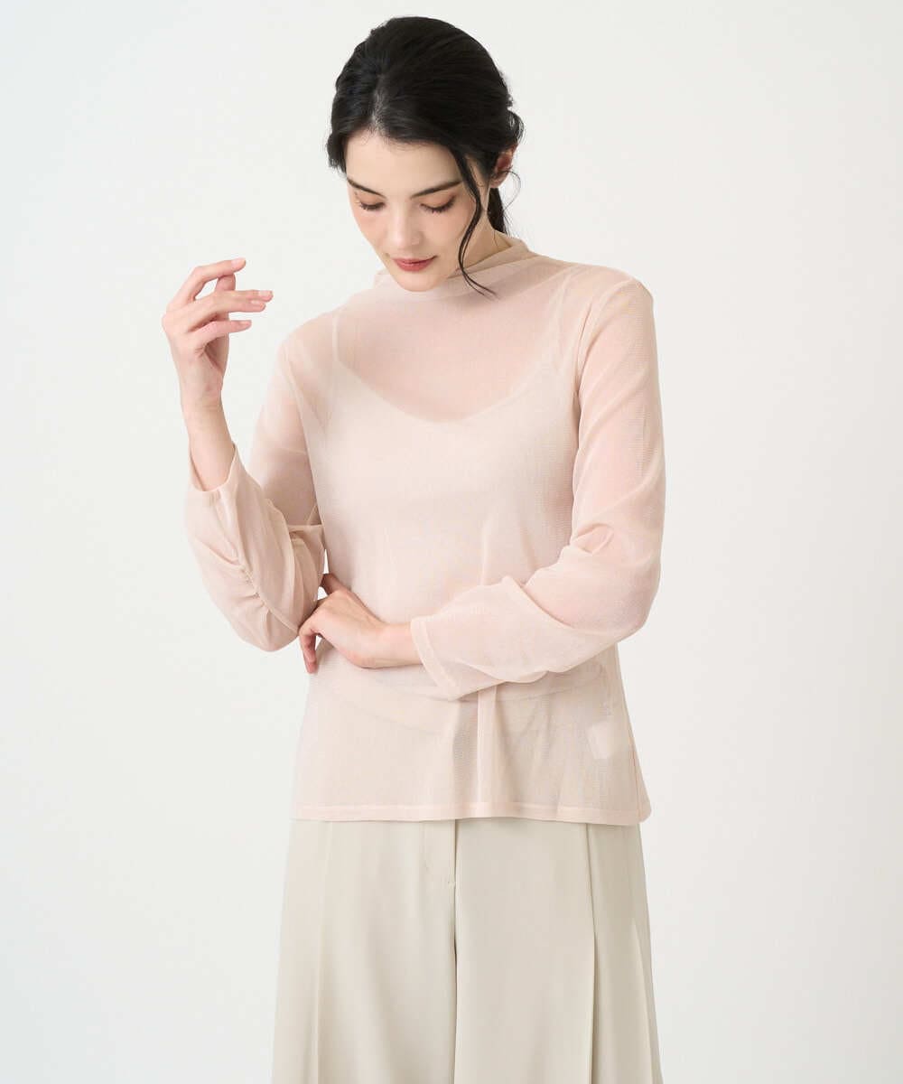 PRKEE17180 CHRISTIAN AUJARD(クリスチャン・オジャール) 長袖ラメチュールカットソー ピンク