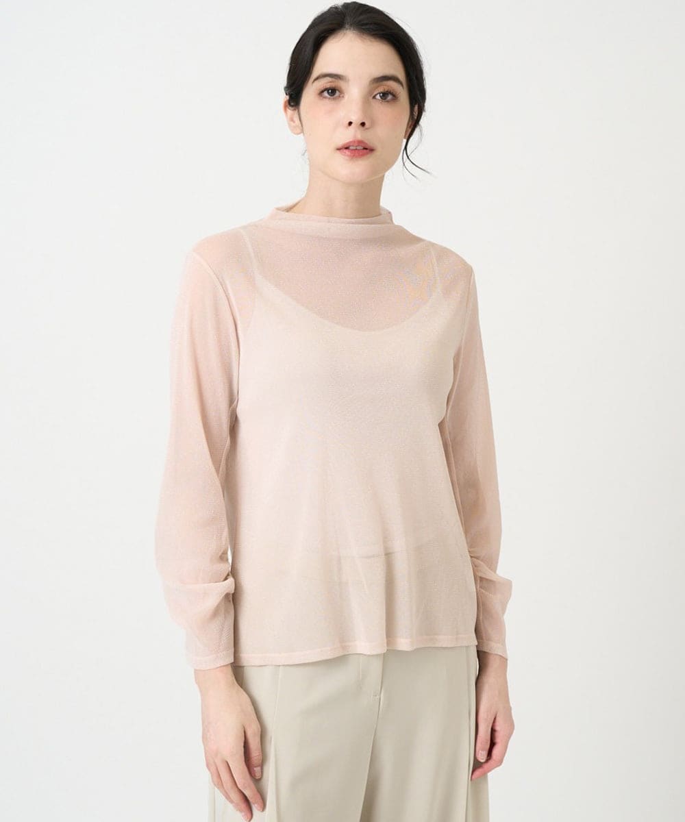 PRKEE17180 CHRISTIAN AUJARD(クリスチャン・オジャール) 長袖ラメチュールカットソー ピンク