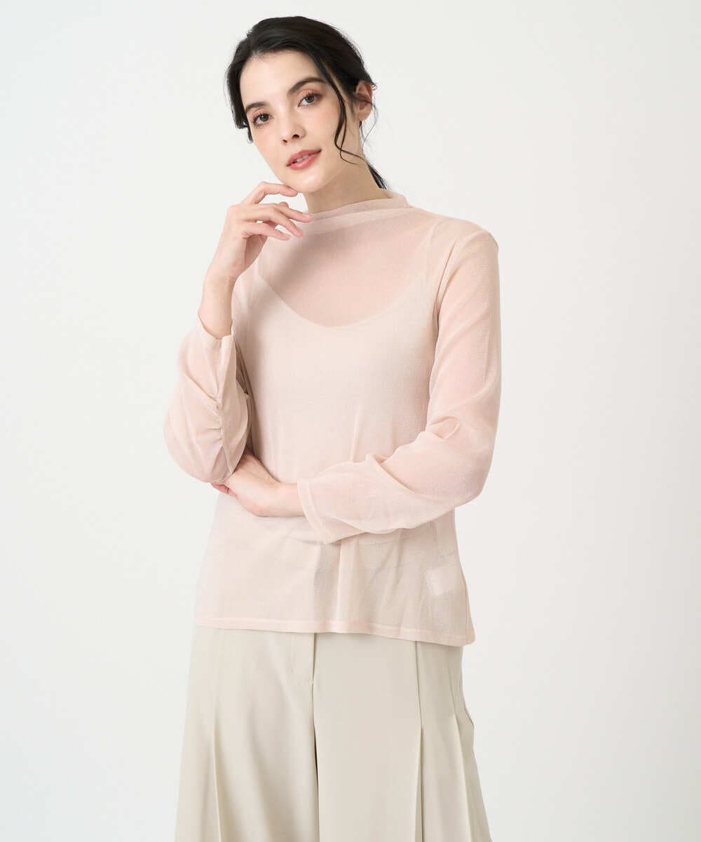 PRKEE17180 CHRISTIAN AUJARD(クリスチャン・オジャール) 長袖ラメチュールカットソー ピンク