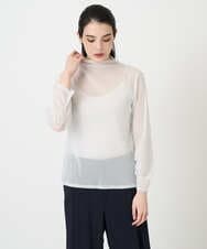 PRKEE17180 CHRISTIAN AUJARD(クリスチャン・オジャール) 長袖ラメチュールカットソー ライトグレー