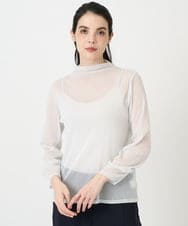 PRKEE17180 CHRISTIAN AUJARD(クリスチャン・オジャール) 長袖ラメチュールカットソー ライトグレー