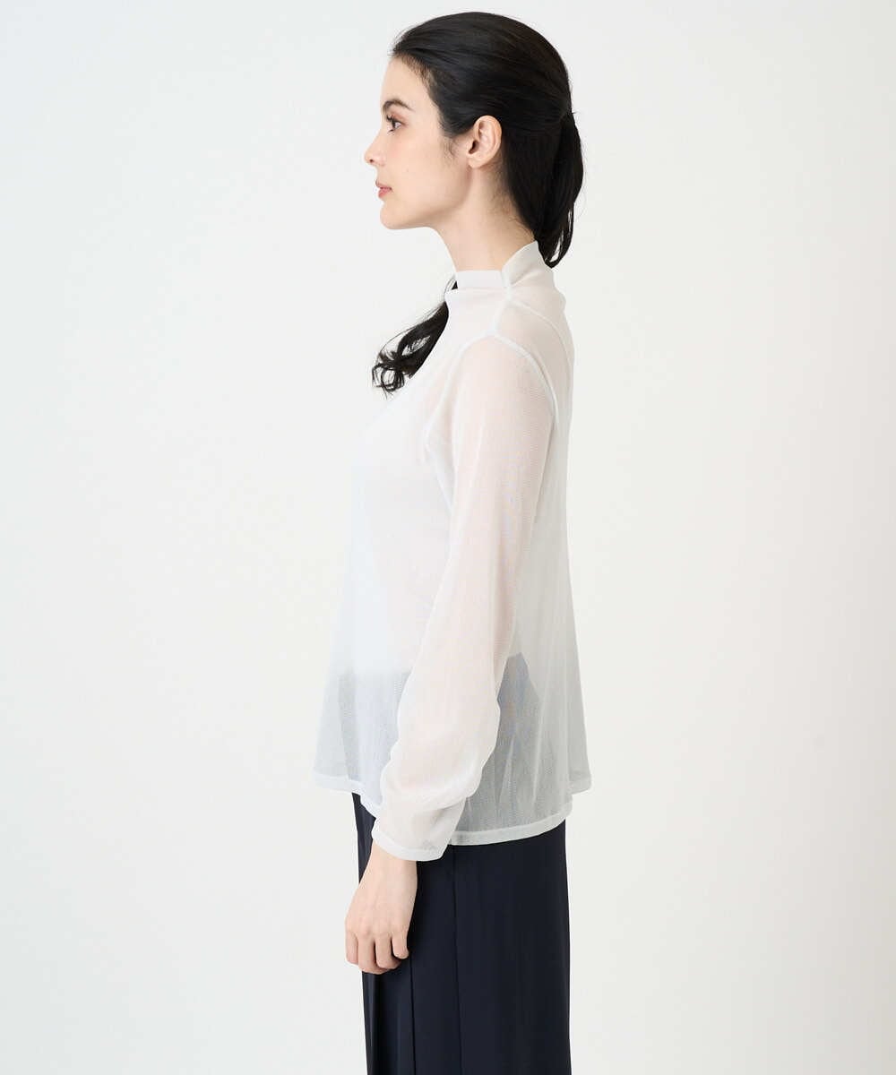 PRKEE17180 CHRISTIAN AUJARD(クリスチャン・オジャール) 長袖ラメチュールカットソー ライトグレー