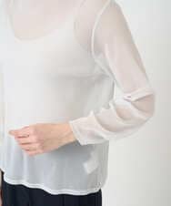 PRKEE17180 CHRISTIAN AUJARD(クリスチャン・オジャール) 長袖ラメチュールカットソー ライトグレー