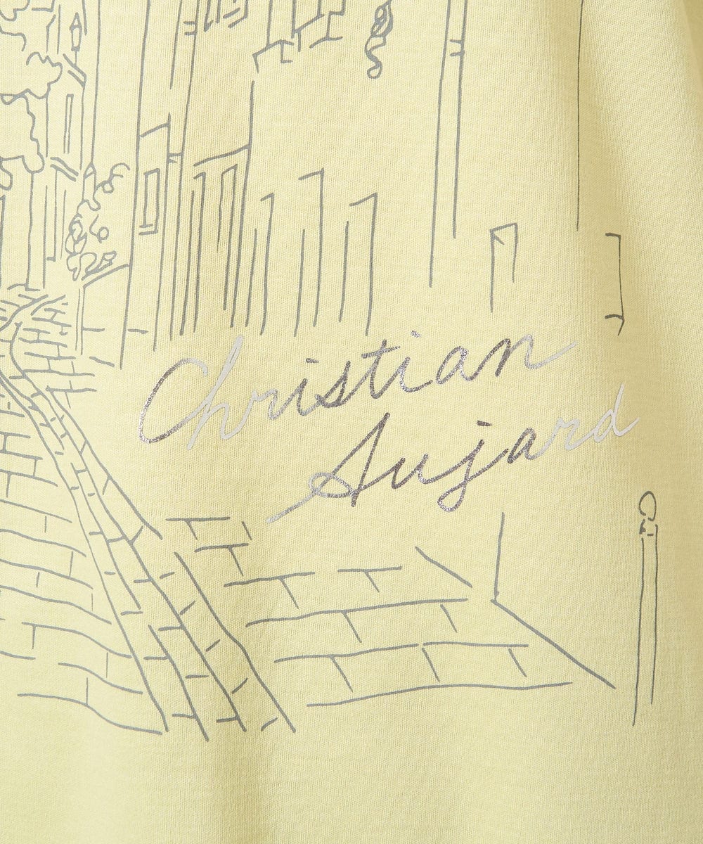 PRKGA47200 CHRISTIAN AUJARD(クリスチャン・オジャール) PARIS風景プリントTシャツ グリーン