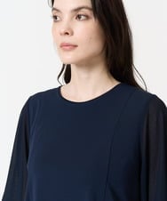 PRKGA69250 CHRISTIAN AUJARD(クリスチャン・オジャール) [接触冷感･吸汗速乾性/アンサンブル対応]フレアスリーブカットソー ネイビー