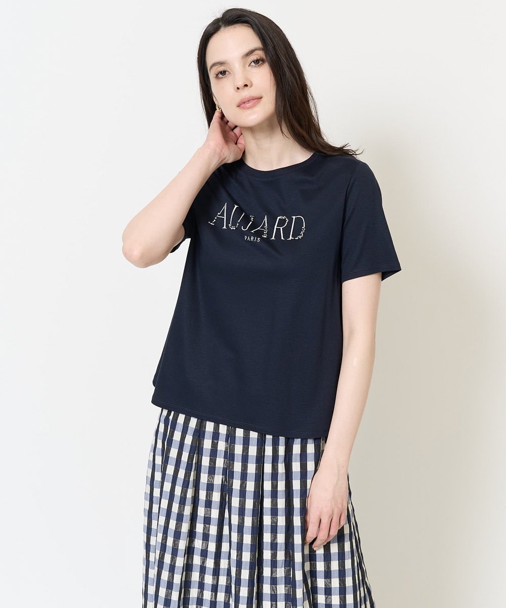 PRKGC61200 CHRISTIAN AUJARD(クリスチャン・オジャール) ロゴモチーフTシャツ ネイビー