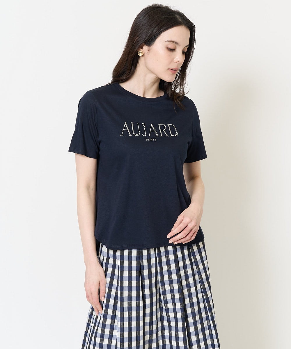 PRKGC61200 CHRISTIAN AUJARD(クリスチャン・オジャール) ロゴモチーフTシャツ ネイビー