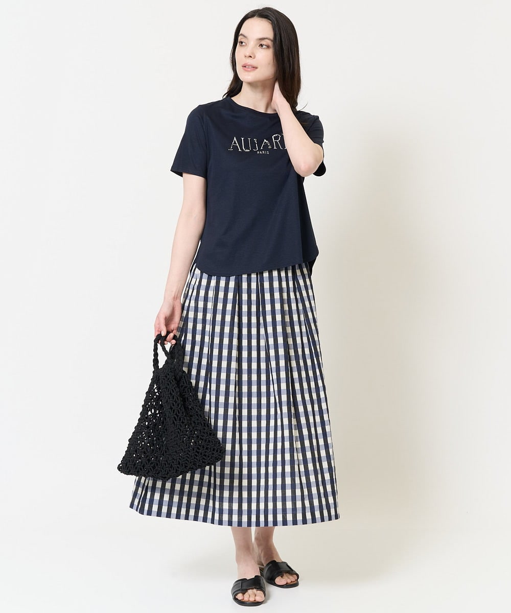 PRKGC61200 CHRISTIAN AUJARD(クリスチャン・オジャール) ロゴモチーフTシャツ ネイビー