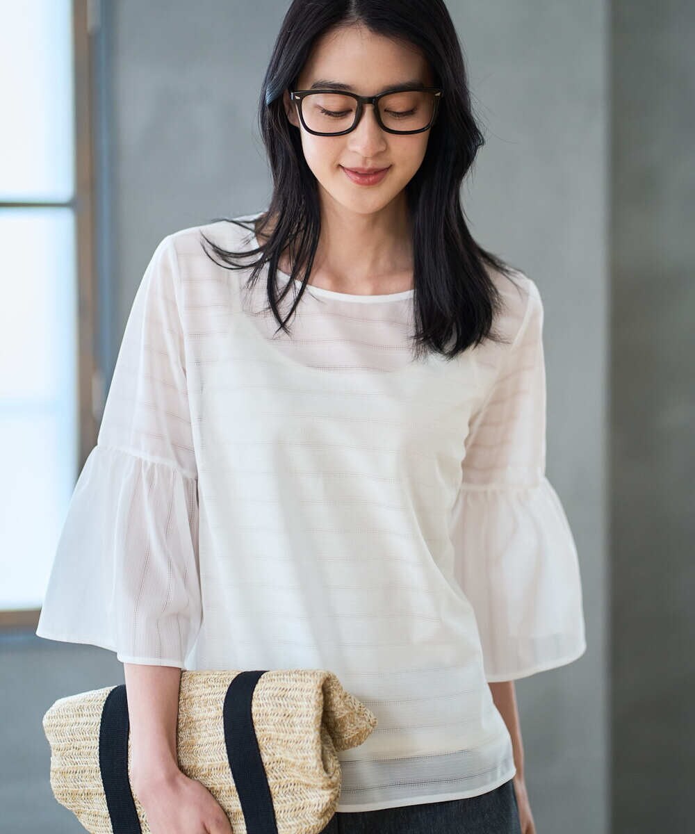 PRKGD24270 CHRISTIAN AUJARD(クリスチャン・オジャール) シアーボーダーカットソー ホワイト