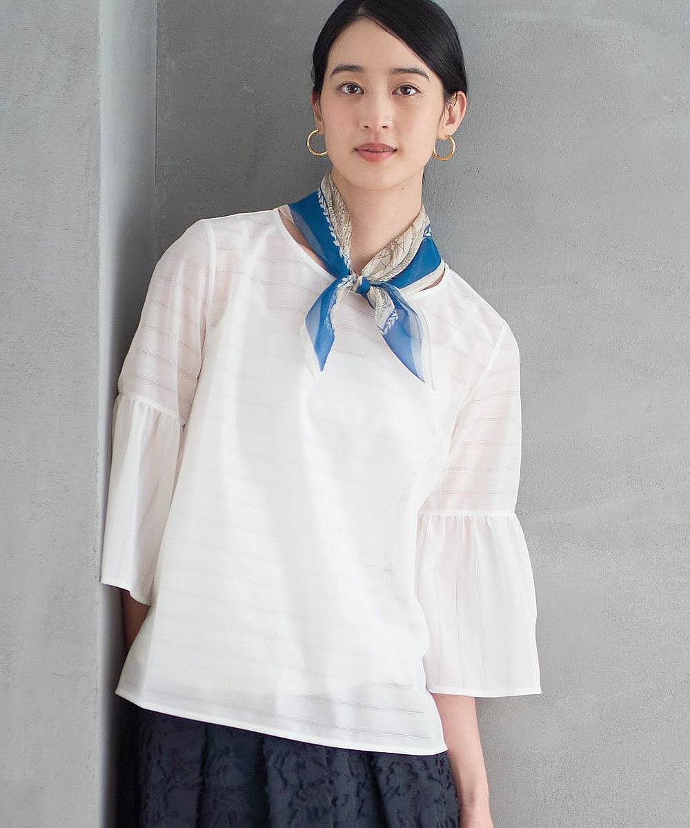 PRKGD24270 CHRISTIAN AUJARD(クリスチャン・オジャール) シアーボーダーカットソー ホワイト