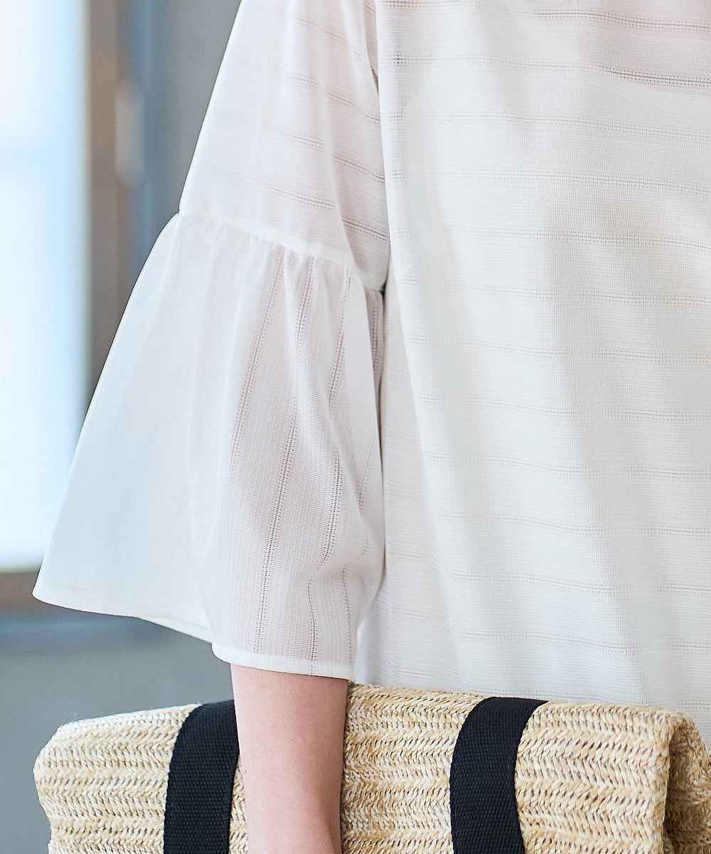 PRKGD24270 CHRISTIAN AUJARD(クリスチャン・オジャール) シアーボーダーカットソー ホワイト